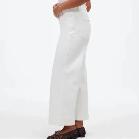 Madewell Curvy Perfect Vintage Wide Leg Crop Jeans W33 NWT Tile White NU078 - Picture 10 of 10